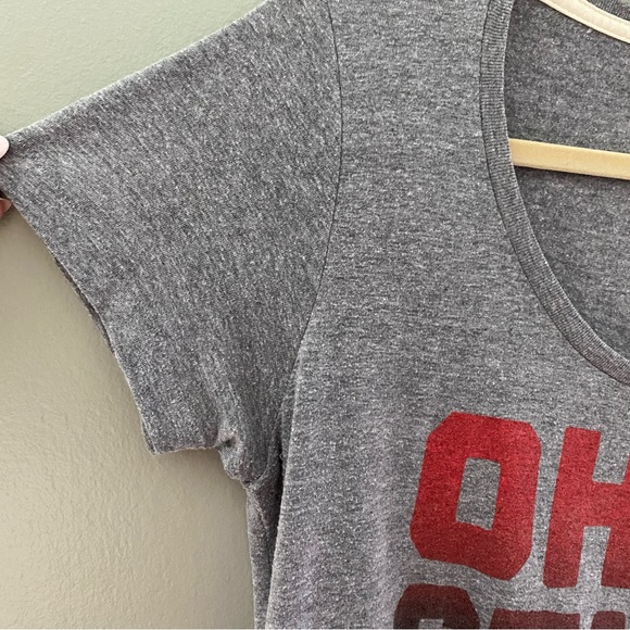Homage gray Ohio State gradient scoop neck short sleeve tee tshirt - Picture 6 of 7